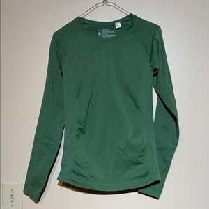 Zella Deep Green Seam-Detail Long Sleeve Top